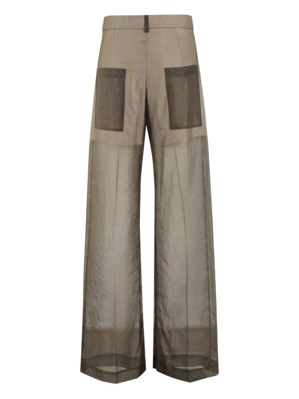 sheer-overlay trousers