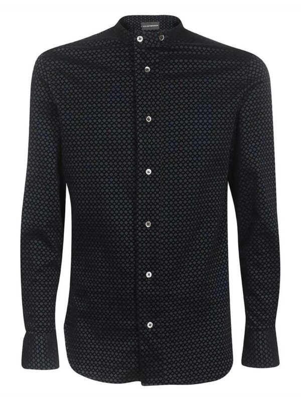 geometric-print shirt