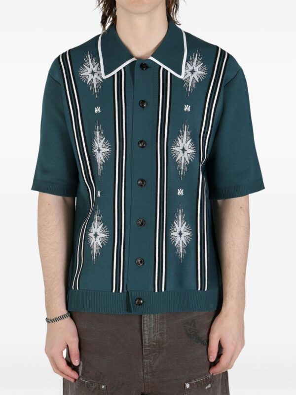 ⁦intarsia-knit shirt⁩ - الصورة ⁦2⁩