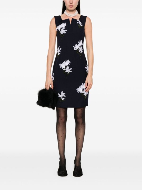 ⁦floral-appliqué mini dress⁩ - الصورة ⁦3⁩