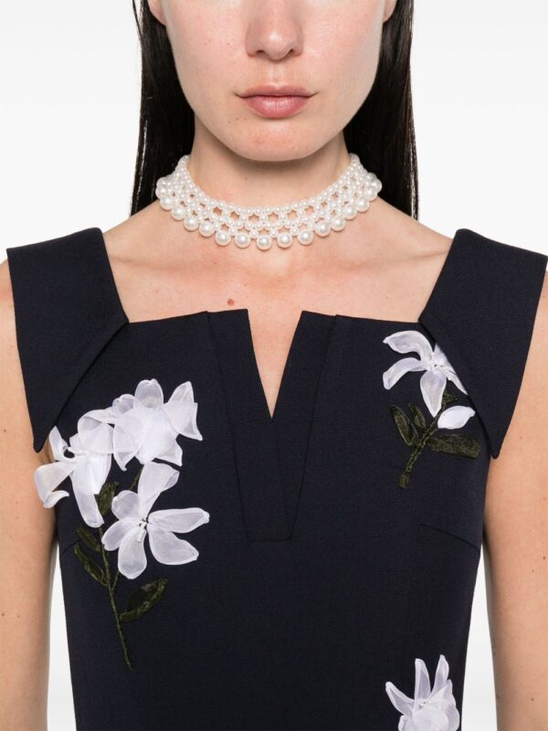 ⁦floral-appliqué mini dress⁩ - الصورة ⁦2⁩
